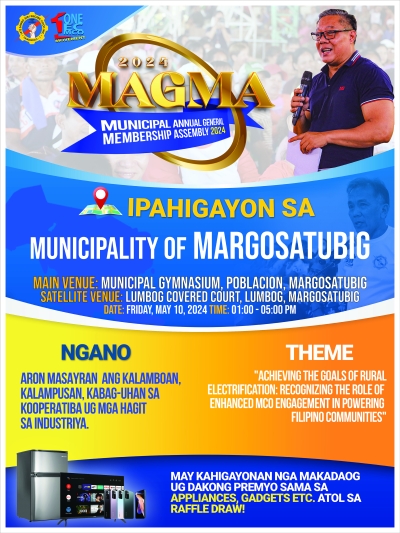 Announcement !  MAGMA SCHEDULE - MUNICIPALITY OF MARGOSATUBIG
