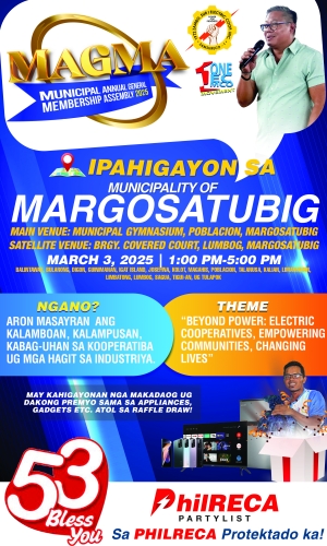 Announcement !  MAGMA SCHEDULE - MUNICIPALITY OF MARGOSATUBIG