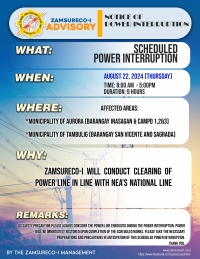 SCHEDULE POWER INTERRUPTION (AUGUST 22, 2024) between 8:00 AM - 5:00PM