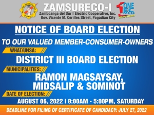 Announcement !  Board Election of District III