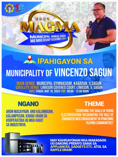 Announcement !  MAGMA SCHEDULE - MUNICIPALITY OF VINCENZO SAGUN