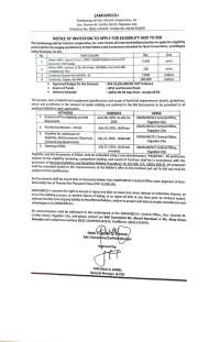 NOTICE OF INVITATION TO APPLY FOR ELIGIBILITY AND TO BID (Publication Date: JUNE 30, 2025)