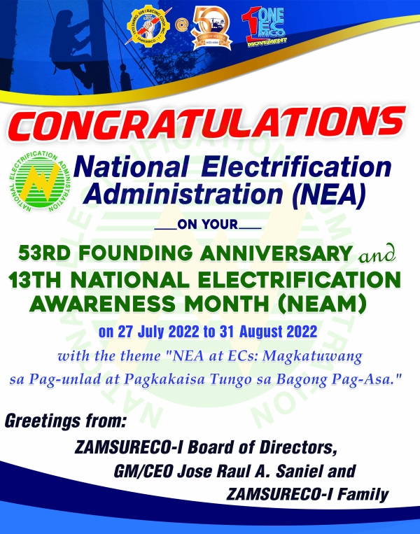 NEA 53rd Founding Anniversary and 13th National Electrification Awareness Month (NEAM)