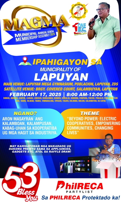 Announcement !  MAGMA SCHEDULE - MUNICIPALITY OF LAPUYAN