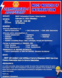 Copy of NGCP Scheduled Power Interruption (February 6, 2023) between 5:00 AM - 5:30 AM