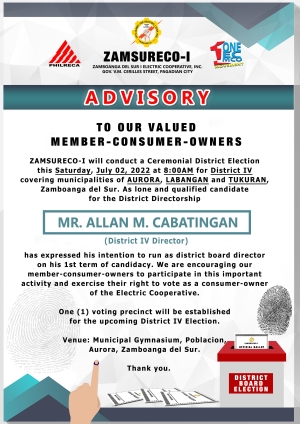 Notice of the Qualified Board Director of District IV on July 02, 2022, 8:00AM, Saturday