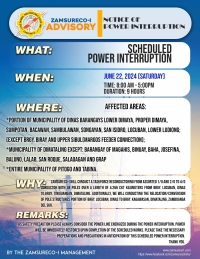 SCHEDULE POWER INTERRUPTION (JUNE 22, 2024) between 8:00 AM - 5:00PM