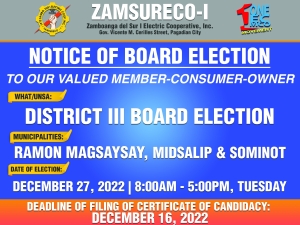 Notice of Board Election of District III on December 27, 2022, 8:00AM, Tuesday
