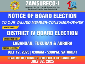 Announcement !  NOTICE OF ELECTION - DISTRICT IV