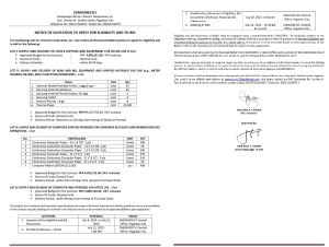 NOTICE OF INVITATION TO APPLY FOR ELIGIBILITY AND TO BID (Publication Date: July 4, 2023)